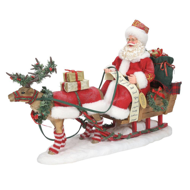 Possible Dreams Clothtique Through The Woods Santa Figurine