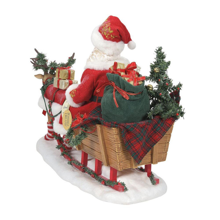 Possible Dreams Clothtique Through The Woods Santa Figurine