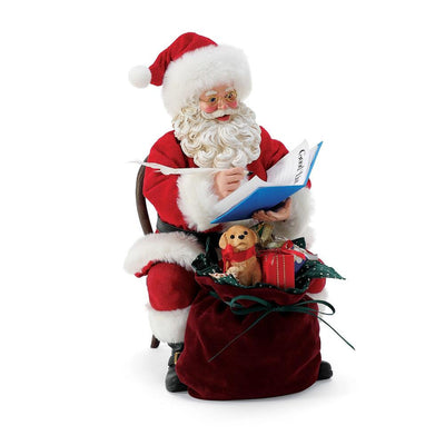 Possible Dreams Clothtique Puppy Surprise Santa Figurine