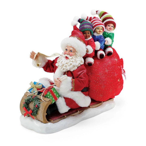 Possible Dreams Clothtique Downhill From Here Santa Figurine