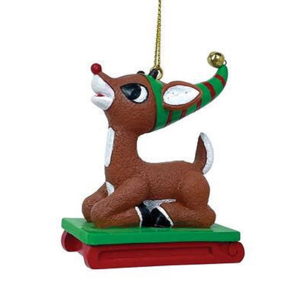 Rudolph The Red-Nosed Reindeer Sledding Ornament